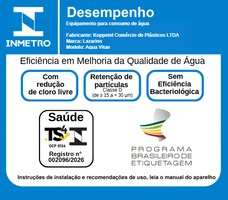 Etiqueta INMETRO do filtro Aqua Vitae