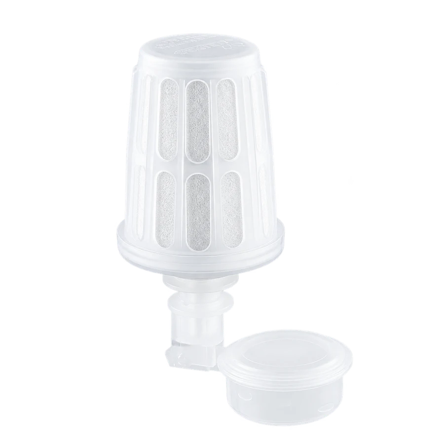 Conjunto filtrante Lazarios em material branco.